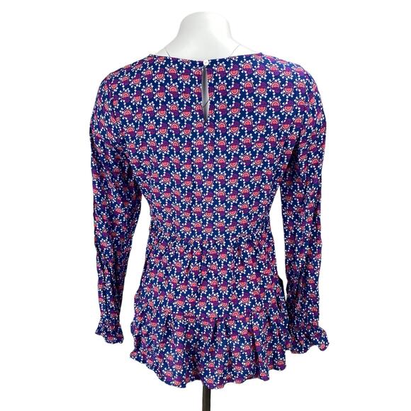 JANE AND DELANCEY Anthropologie Patterned Peasant Blouse Sz Small - Picture 3 of 5